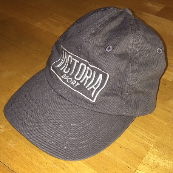 Victoria Sport gray 6 panel hat with adjustable back strap baseball style cap - Picture 3 of 10